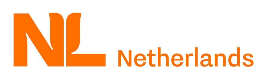 Oranssi teksti NL Netherlands.