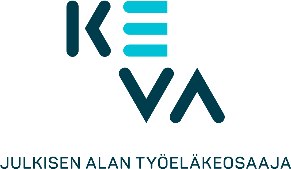Kevan logo, jossa lukee KEVA ja Julkisen alan työeläkeosaaja. 