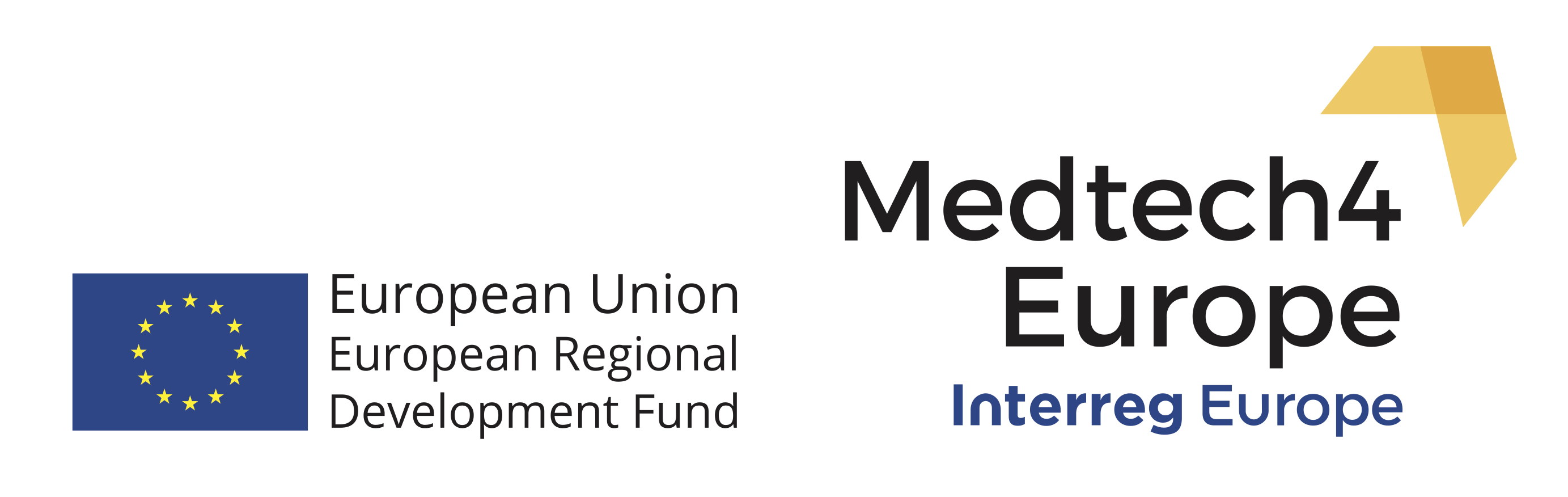 Medtech4 Europe. Interreg Europe. Flag of the European Union.