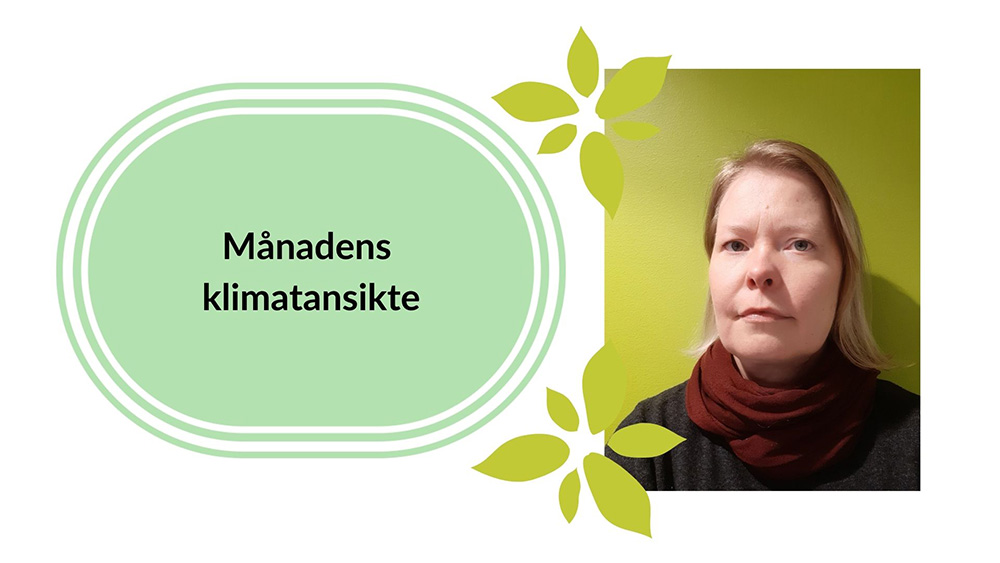 Ansiktsfoto av Johanna och textlyft: Månadens klimatansikte.