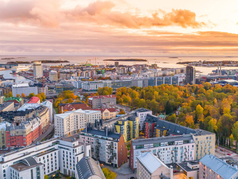 Ilmakuva Helsingin keskustasta.